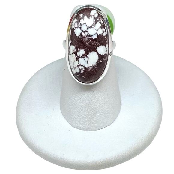 Wild Horse Jasper Ring Size 5 Solid Sterling Silver 925 Oval Chunky Western Boho - Picture 2 of 8